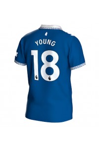 Everton Ashley Young #18 Jalkapallovaatteet Kotipaita 2023-24 Lyhythihainen